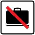 Bagage forbudt, hvid bund
