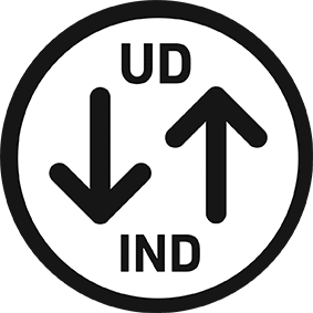 UD-IND, rund, hvid