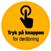 Tryk på knappen, rund, gul