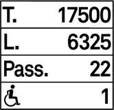 Vægttavle T. L. Pass. Handikap Hvid