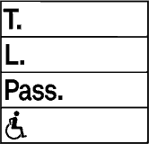 Vægttavle T L Pass Kørestol Sort