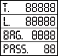 Vægttavle Digital T L Bag Pass Sort