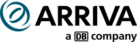 Arriva-logo sort/blå, 1.170 mm